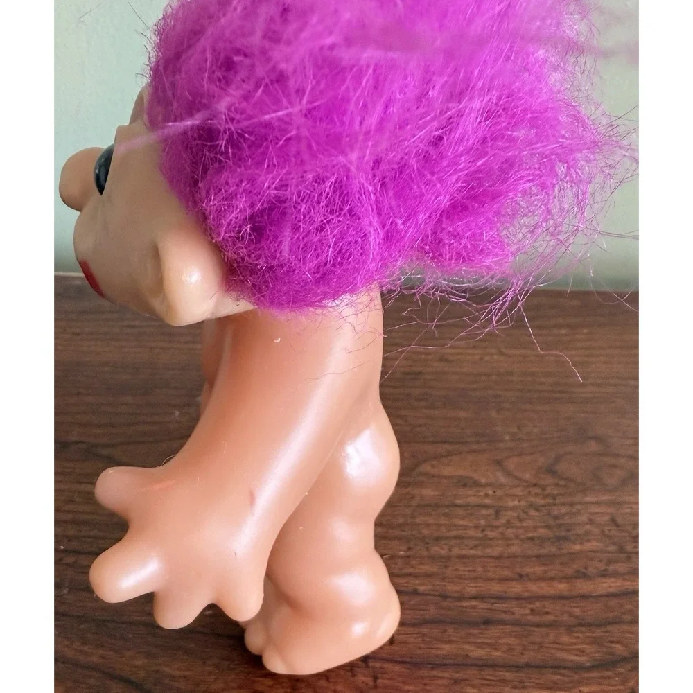 Vintage Troll Dam 1984 Pink Hair Red Cheeks Green Eyes 6.5